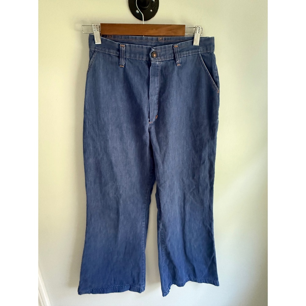 Vintage Sears High Waisted Wide Leg Jeans Medium Wash Denim 70s Retro 28x27